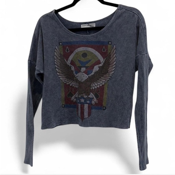 Daydreamer LA Charcoal Eagle Graphic Long Sleeve Shirt size small - Picture 2 of 2